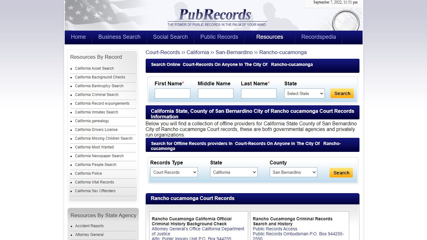 Rancho cucamonga, San Bernardino County, California Court Records