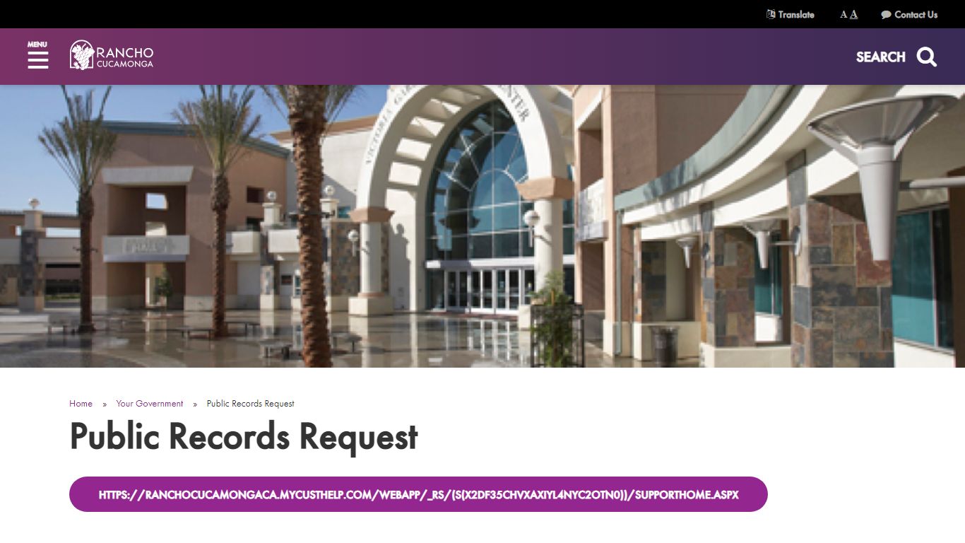 Public Records Request | City of Rancho Cucamonga